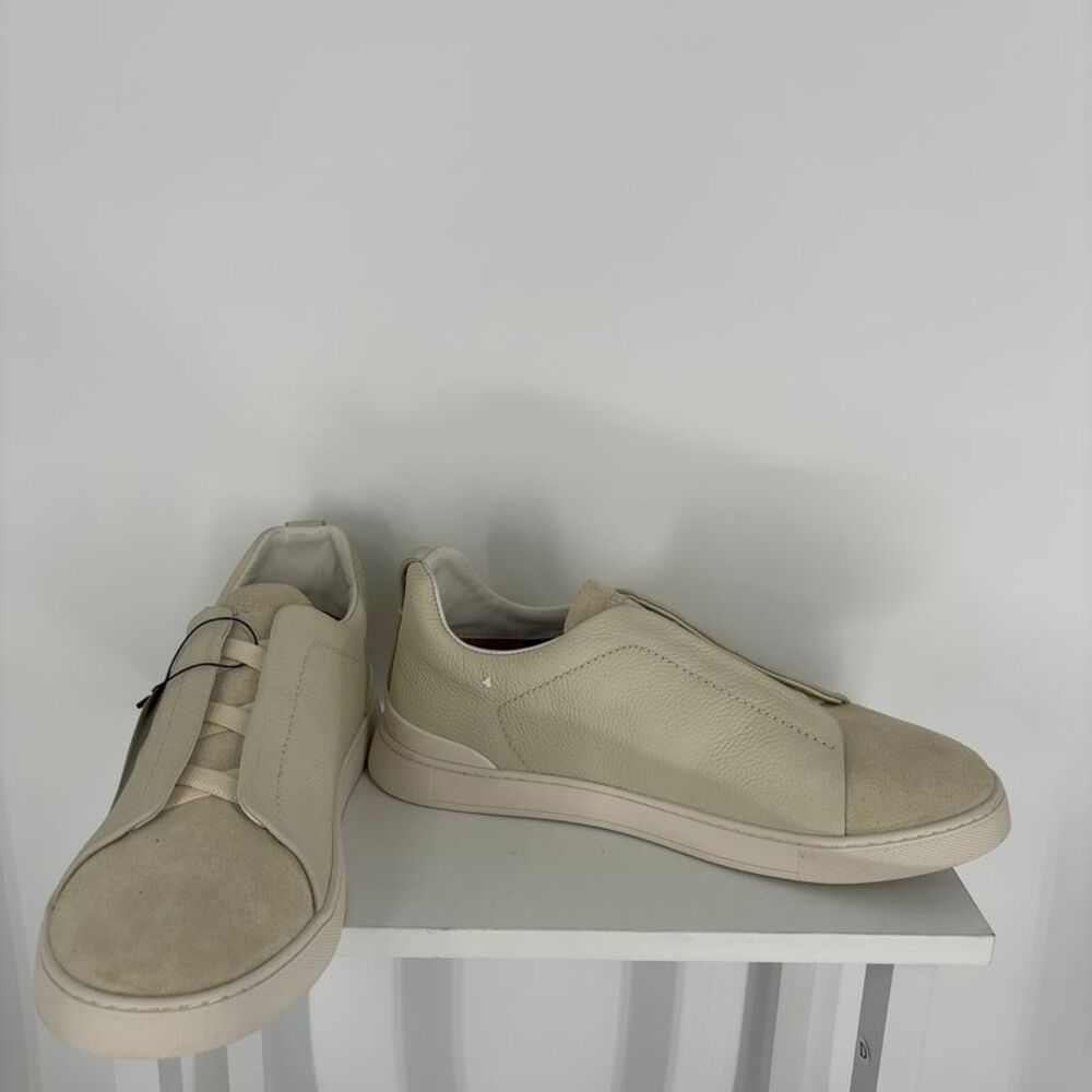 Triple Stitch Secondskin Minimalist Cream Men’s Slip-On Sneakers